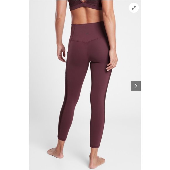 NEW ATHLETA Salutation Stash II Lace 7/8 Tights Leggings Maroon - Picture 5 of 6